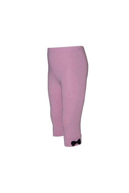 Dusty Rose Basic Girl's Bow Knee Length Leggings Capri