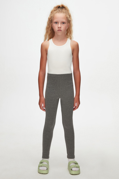 Dark Gray Basic Girls' Winter Tights