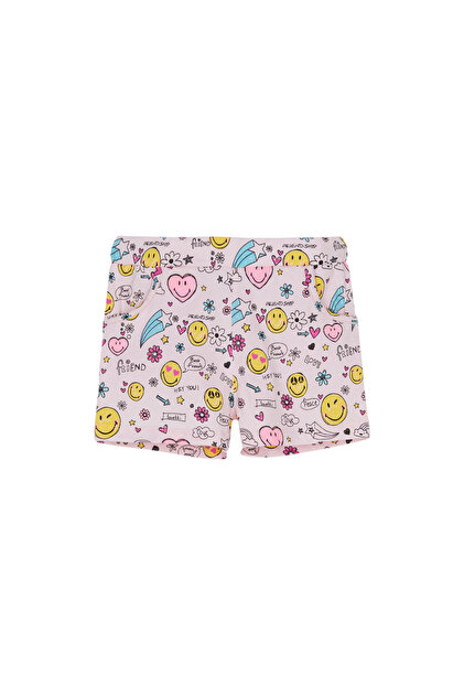 Friendly Smile Girls' Patterned Shorts with Pockets