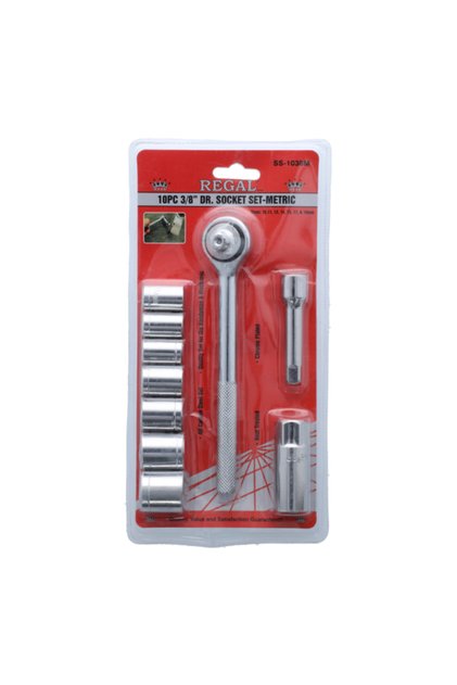 10-Piece Drive Metric Socket Set 3/8inch