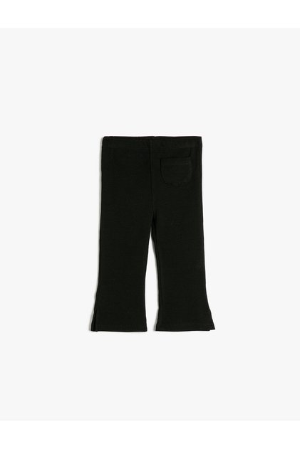 Flare Leg Tights Pocket Detailed Cotton