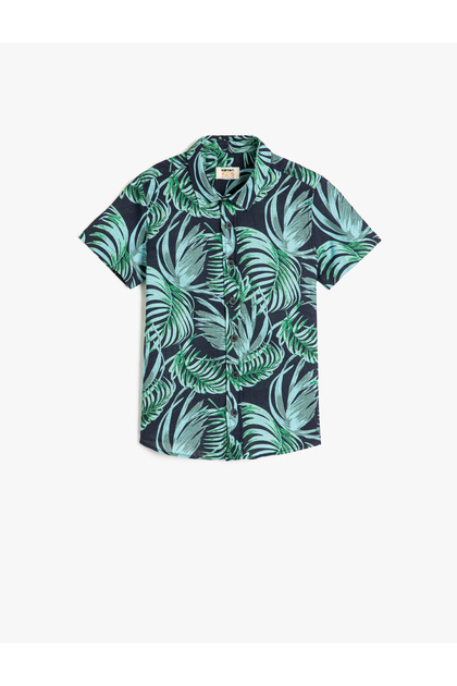 Shirt Short Sleeve Cotton Tropical Printed