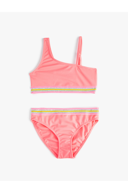 Bikini Set Ruffled One Shoulder Thin Strap