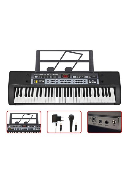JWIN MK-6133 61 Tuşlu Elektronik Org (Mikrofon ve Adaptör Hediye