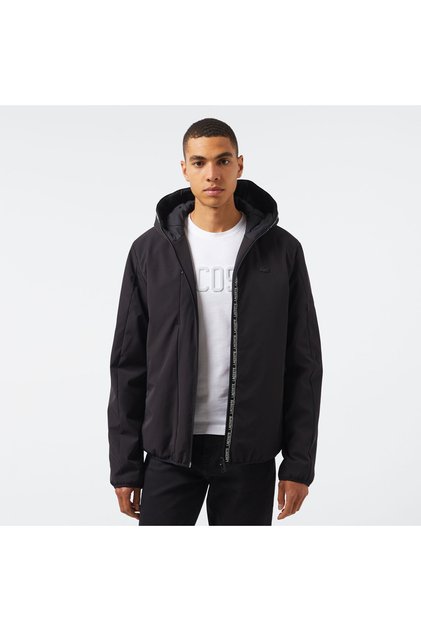 Erkek Regular Fit Kapüşonlu Siyah Mont