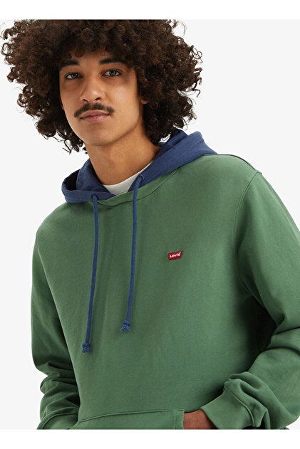 Levis Yeşil Erkek Kapüşon Normal Düz Sweatshirt 001TV-0000