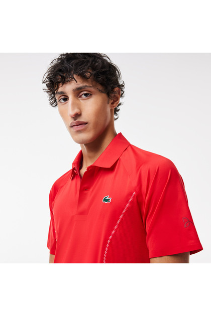 Lacoste SPORT x Novak Djokovic Erkek Regular Fit Kırmızı Polo