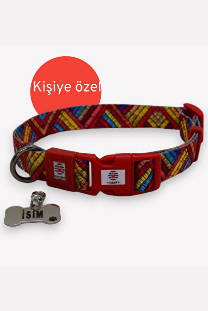 KİŞİYE ÖZEL İSİMLİ- KÜNYELİ KÜÇÜK VE ORTA IRK AYARLANABİLİR KÖPEK BOYUN TASMASI 2 CM