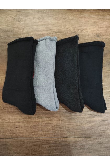 Non-Elastic Thermal Socks 4 Pairs Thick Inside Towel Socks