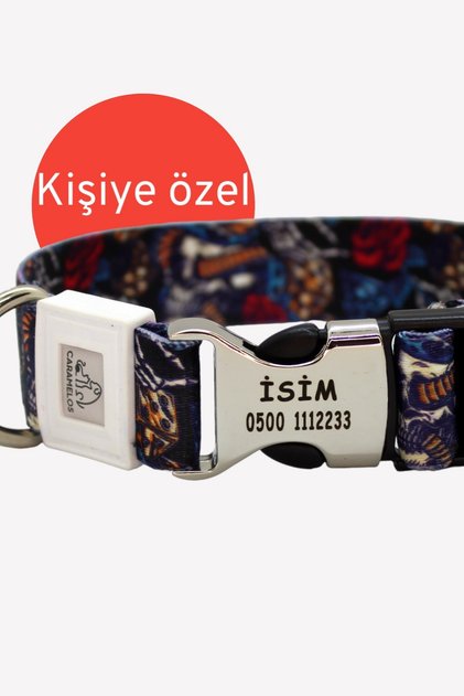KİŞİYE ÖZEL İSİMLİ- KÜNYELİ ORTA VE BÜYÜK IRK AYARLANABİLİR KÖPEK BOYUN TASMASI 2,5 CM