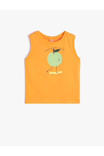 Athlete's Sleeveless Fruit Printed Cotton