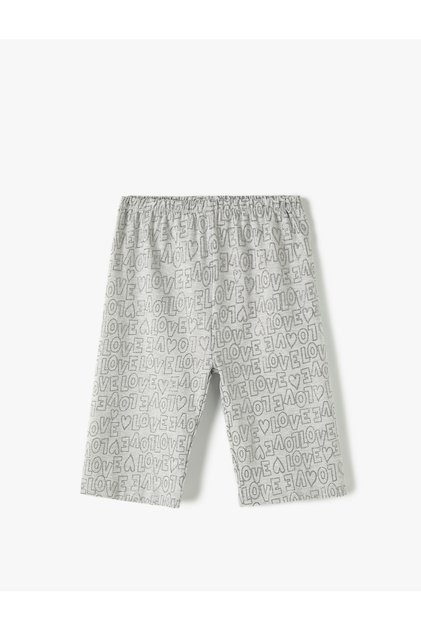 Short Tights with Print Detail and Elastic Waist