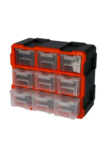 Customisable Compartments Plastic Rack with 9 Organisers