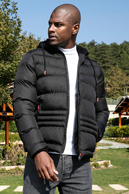 Buratti Kapüşonlu Fermuarlı Cepli Slim Fit Mont Erkek Mont 6490001