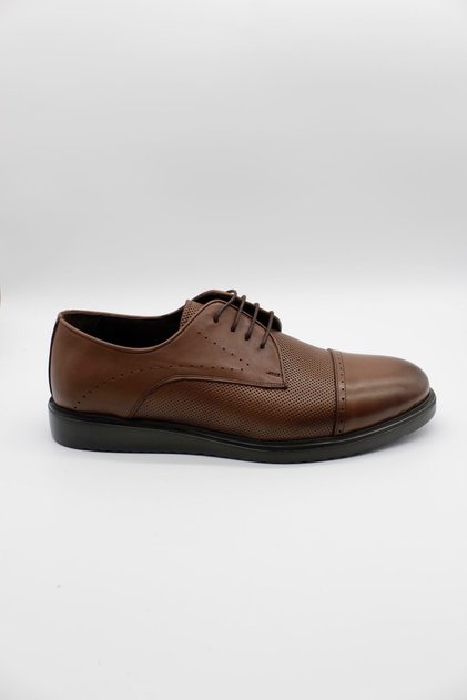 Men's Tan Genuine Leather Patent Leather Eva Sole Laced Classic Shoes 1033240181