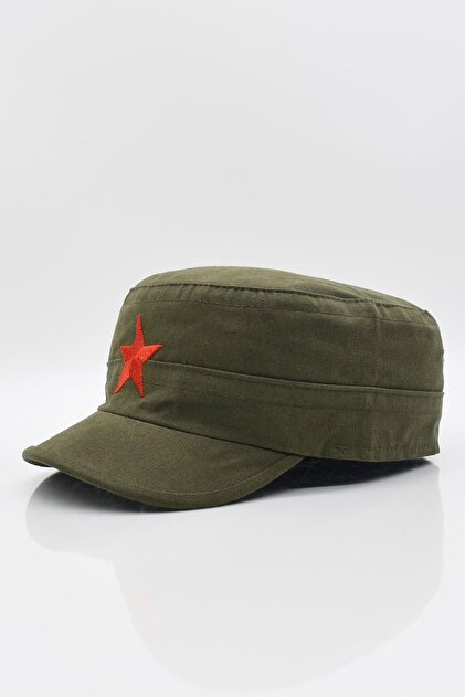 Külah Men's Castro Hat Starry Fidel Castro Cap-Khaki- Trendyol