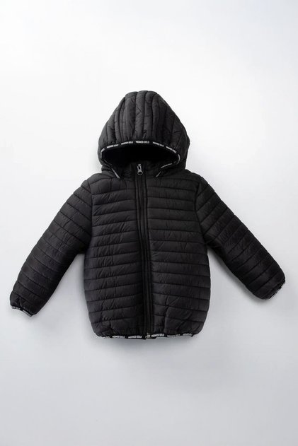 My Little One's Skin-Friendly (1-10 Years) Quilted Welsoft Lined Children's Coat - Black