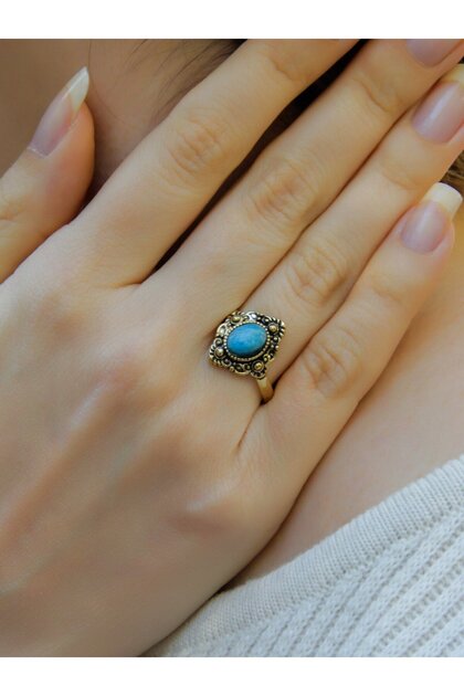 Natural Stone Apatite Natural Jewelled Antique Adjustable Women's Ring Euy20Ap