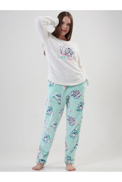 Vienetta Women's Long Sleeve O Neck Pajama Set