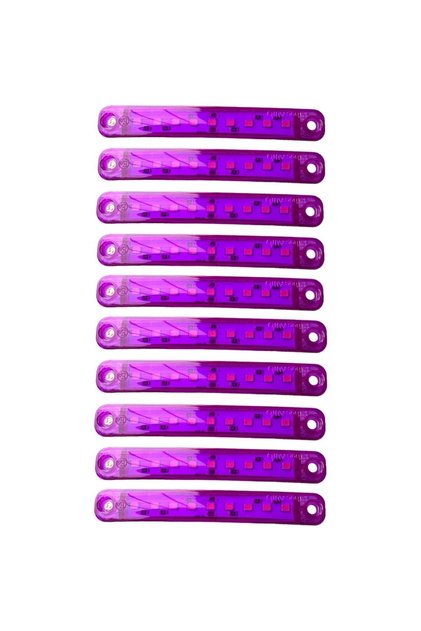 10 Adet 9 Ledli Parmak Led Lamba Mor 12v-24v