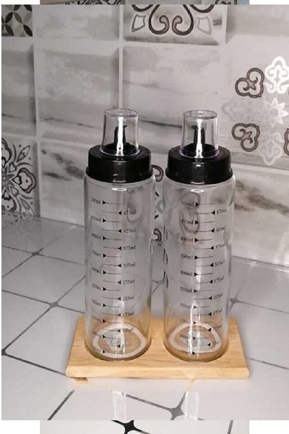 2 Adet Ahşap Yağdanlık Altlığı 2 Bölmeli Yağlıkk Sosluk Standı (Hu) bej
