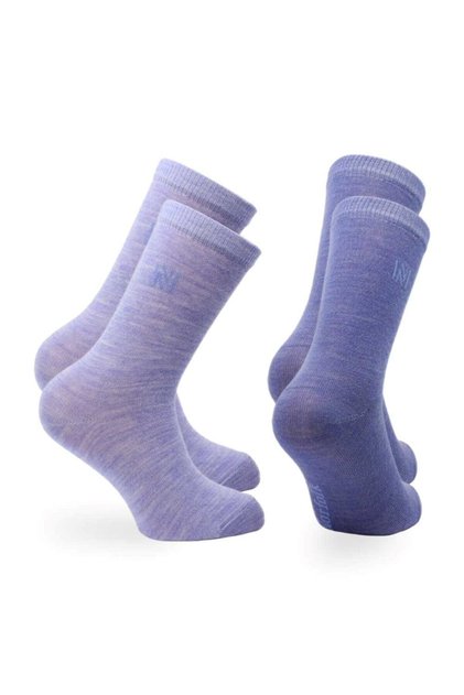 Helsinki Thin Knitted Merino Wool Casual Children's Socks 2 Pack Blue
