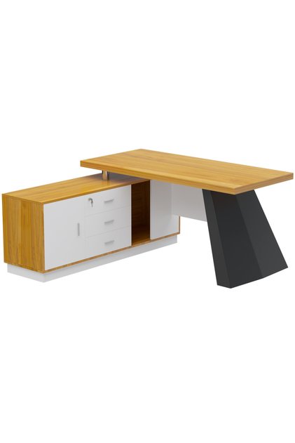 Elegante 191-16 Modern Executive Desk Light Walnut