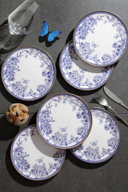 Spring ceramic pasta plate 6 pieces 19cm