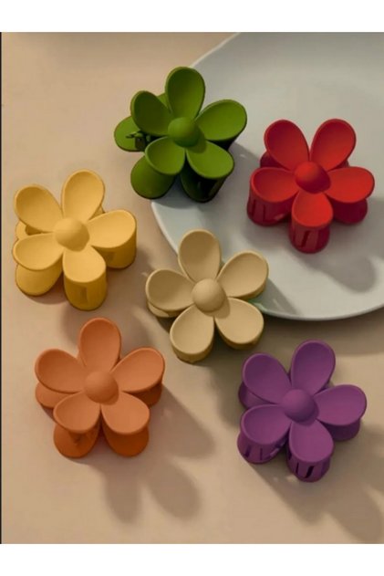 Set de 6 catarame cu zăvor cu margaretă colorată pentru femei