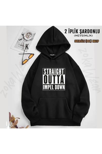 One Piece Straight Outta Printed Hooded Sweatshirt (2 Thread)