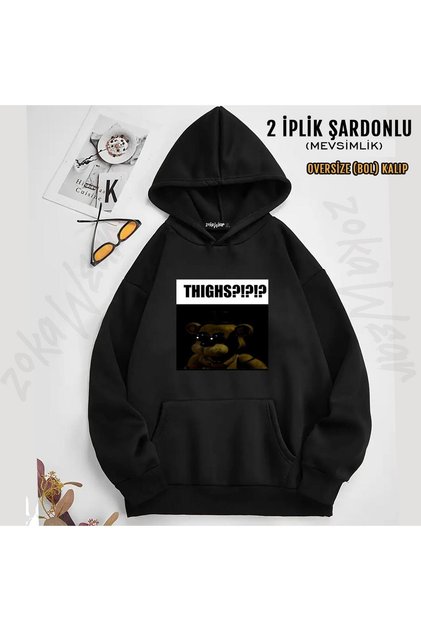 Fnaf Golden Freddy Thighs Printed Hooded Sweatshirt (2 Thread)