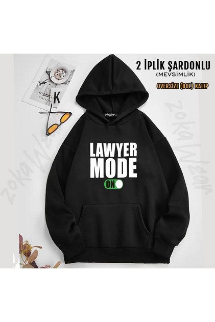 Lawyer Mode on Printed Hooded Sweatshirt (2 Thread)
