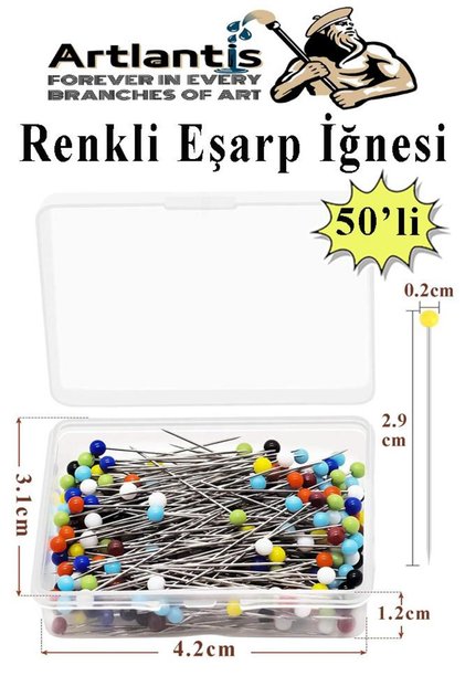 Ace pentru eșarfe, colorate, 1 pachet de 50 de bucăți, ace pentru turban, ace pentru hijab, ace pentru șal, nuntă, logodnă, henna, circumcizie