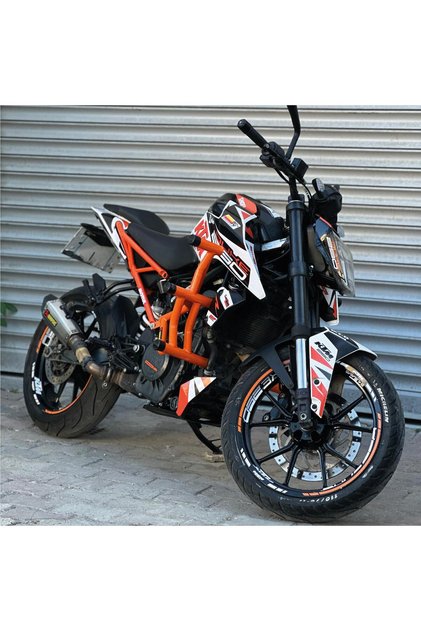 KTM DUKE 250 2017-2023 WP Motosiklet Parçalı Kaplama Sticker Etiket Modeli Turuncu