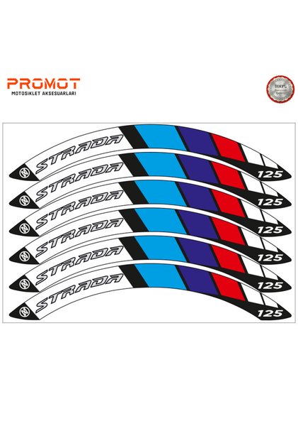 MONDİAL STRADA UYUMLU JANT ŞERİDİ Motosiklet Aksesuar Jant Sticker 5
