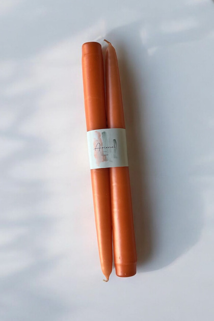 Şamdan Mumu 2'li Set Konik Amber