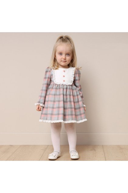 6-9-12-18-24 Months Gray? Pink Plaid Dress