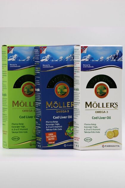 Möllers Karışık Meyve, Elma ve Limon Aromalı Omega 3 Üçlü Set