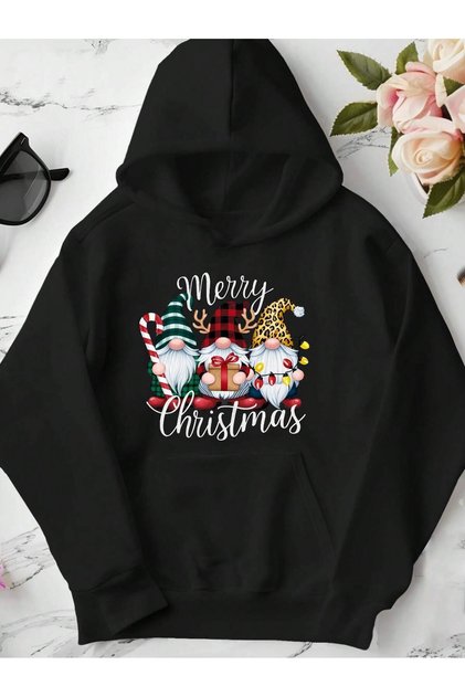 Unisex Merry Christmas Hooded Sweatshirt