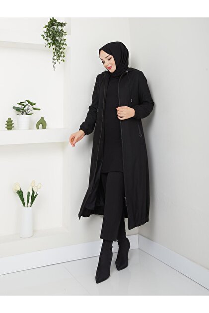 Doque Kışlık Siyah İnce Kaşe Kadın Kaban Genç Spor 54007 - Fiyatı