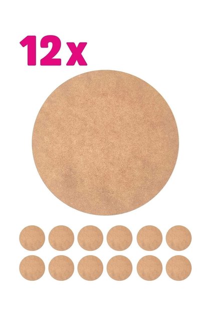 Supla Levha 12 Adet 3 Mm Ham Mdf 20 Cm Yuvarlak Servis Altı Supla