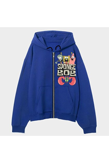 MAYDAY CULTURE Sünger Bob Mavi Regular Fit Düz Kesim Unisex Ceket