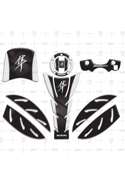 Suzuki Hayabusa Sticker Set Full 2008-2018 Beyaz Siyah