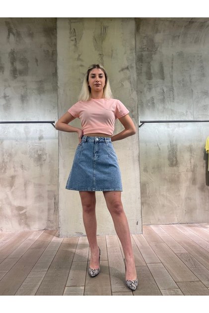 Vi̇goss Women's Mini Denim Skirt 50455-00422
