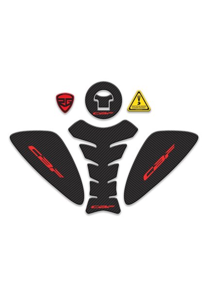 Cbf Kırmızı Karbon Desen Tank Pad Set Redlinegrafik