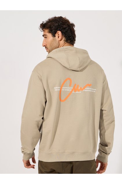 Relaxed Fit Back Printed Hoodie