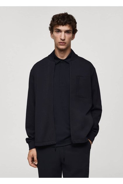 Koku önleyici teknolojili bomber sweatshirt