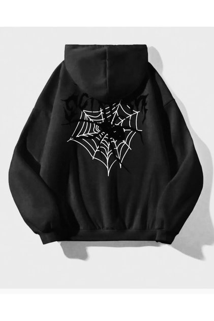 kapüşonlu baskılı oversize unisex sweatşhirt