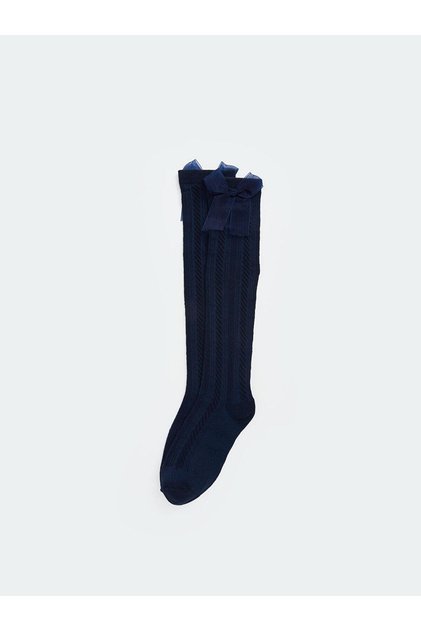 Lcw Kids Bow Detailed Girl's Knee High Socks (W4)