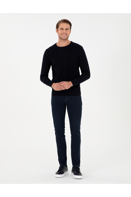 Navy Blue Slim Fit Jean Trousers 50295844-Vr033